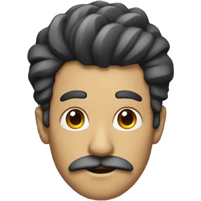 Man with mustache and side hair emoji
