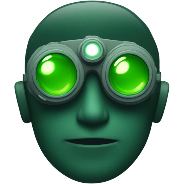 Night vision goggles with green circles emoji