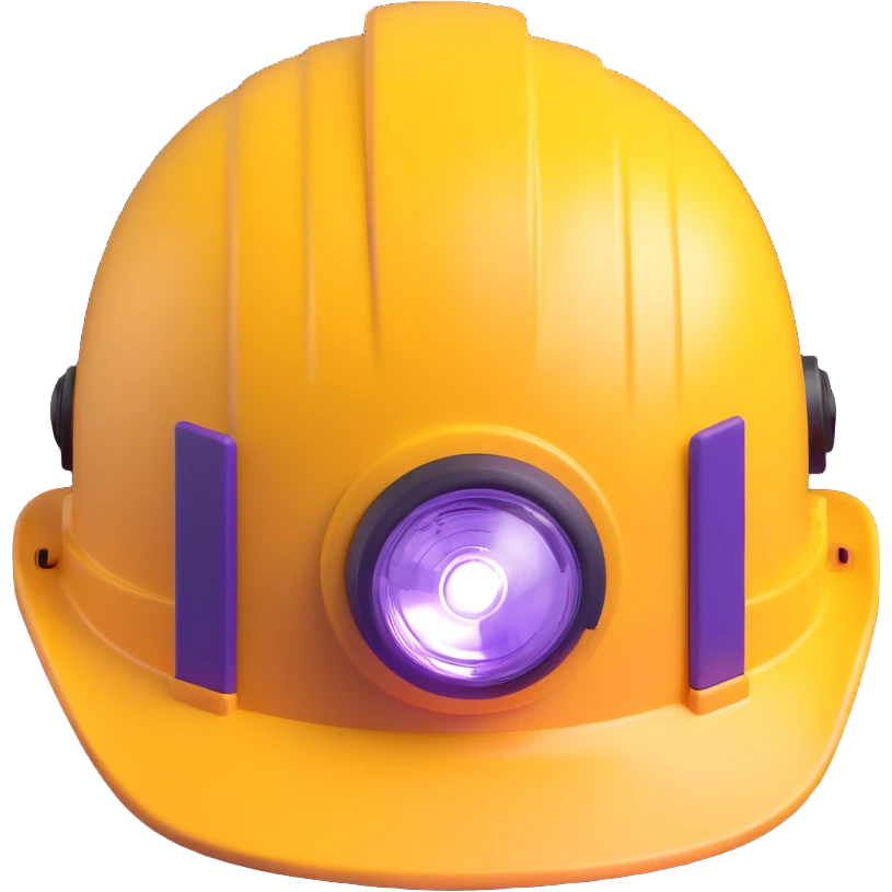 yellow emergency rescue helmet with light emoji