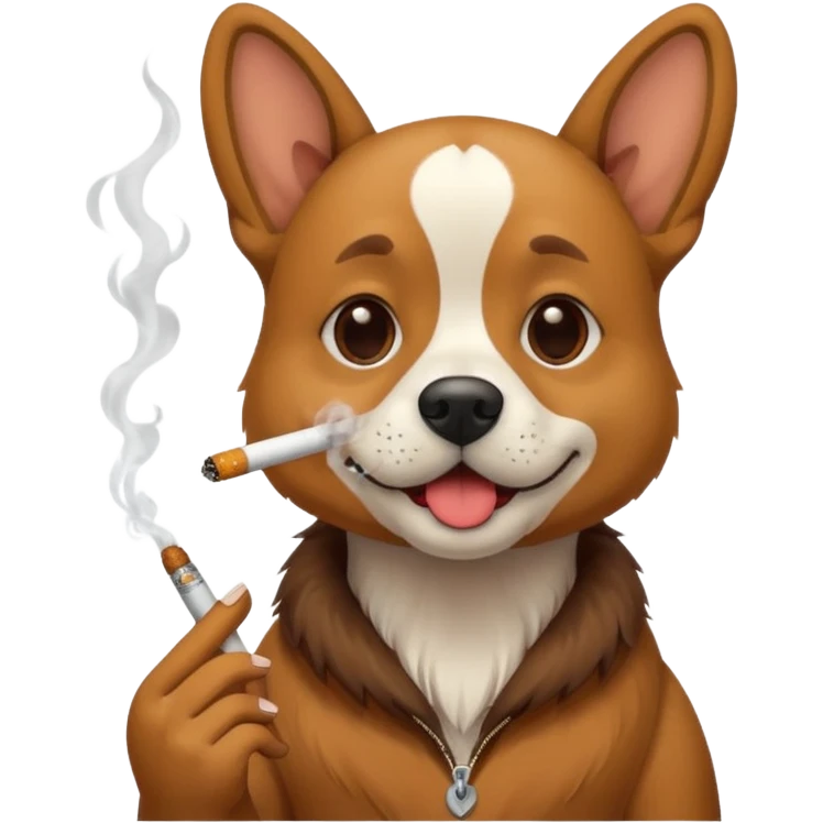 Un chien qui fume emoji