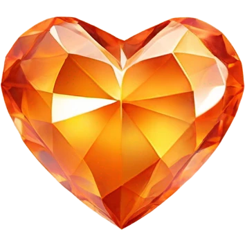 Orange crystal heart emoji