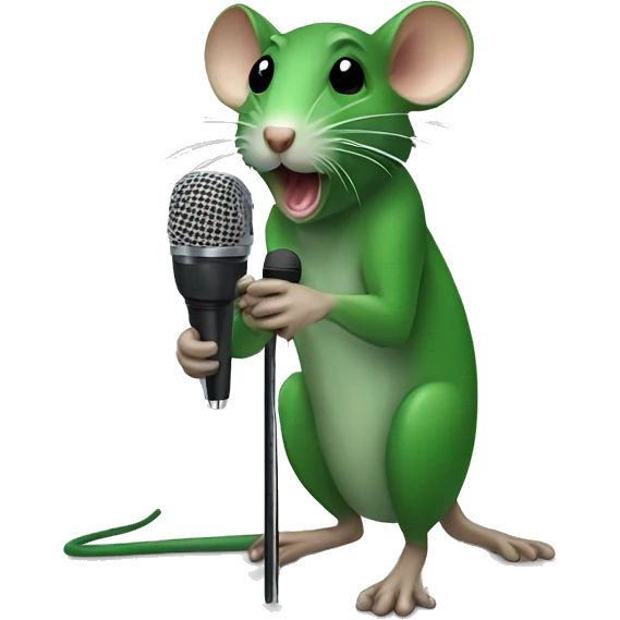 green rat with microphone  emoji