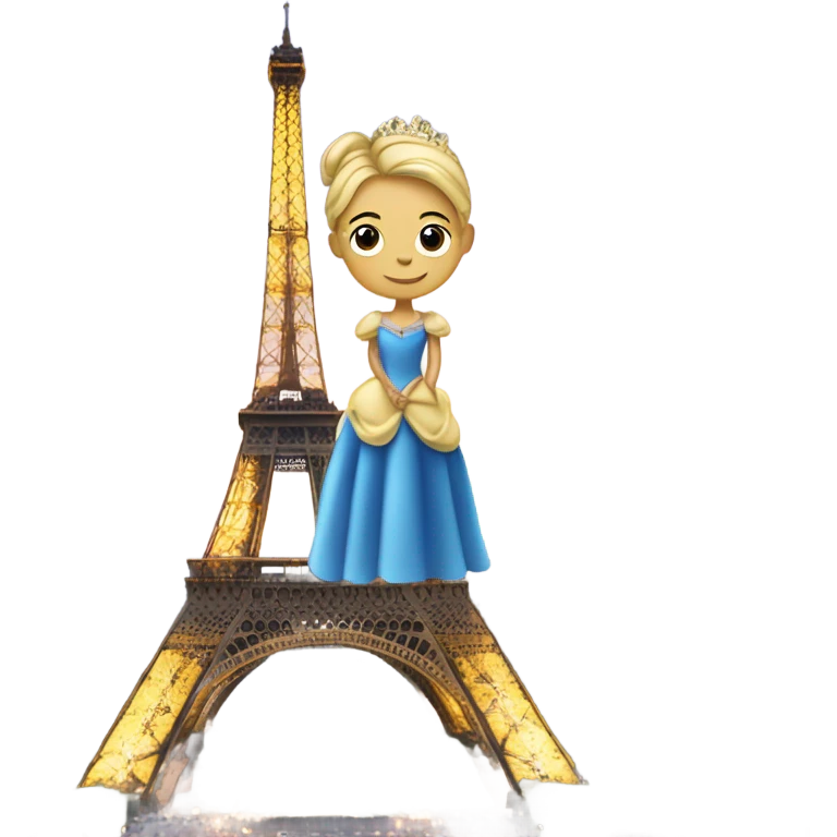 Parisian man in a princess dress on the Eiffel tower  emoji