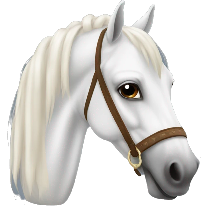 Caballo blanco con crin larga emoji