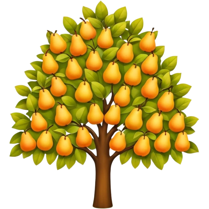 Pear Tree colorful,yaprakları sarı emoji