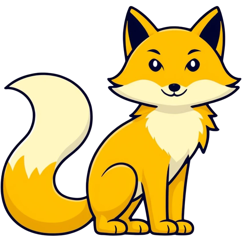 A yellow fox with two tails emoji