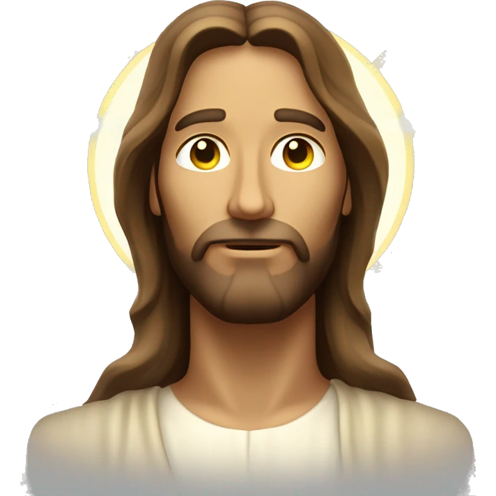 Jesus christ with light on face emoji