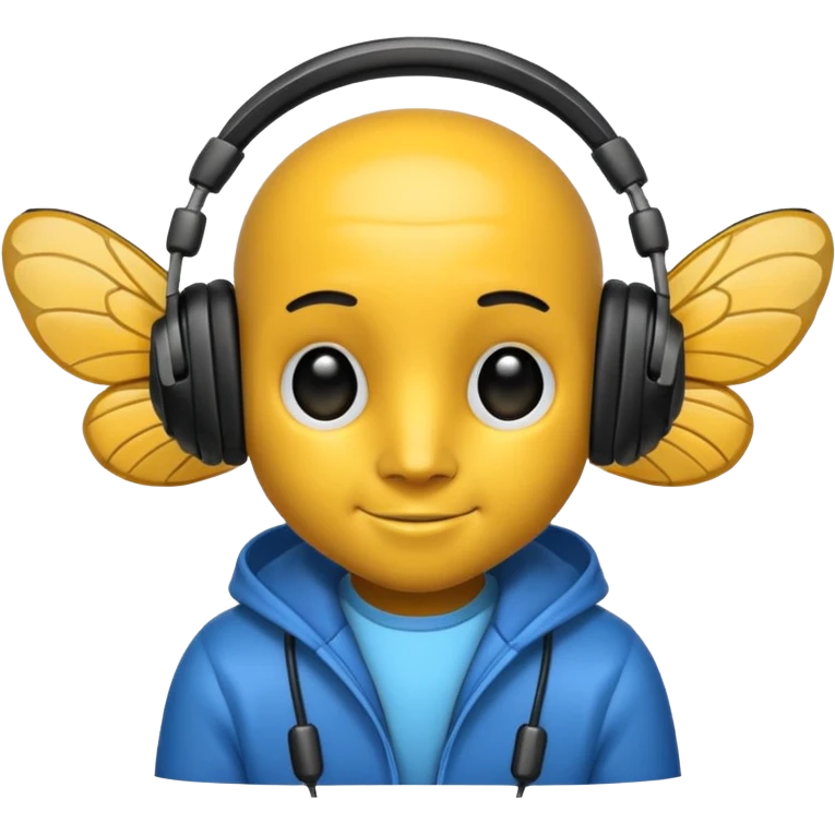 DJ bee with headphones emoji