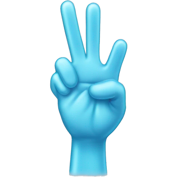 Iced peace sign with fingers emoji