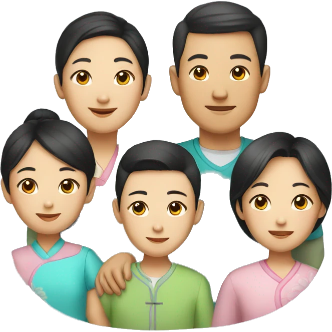 big Chinese family emoji