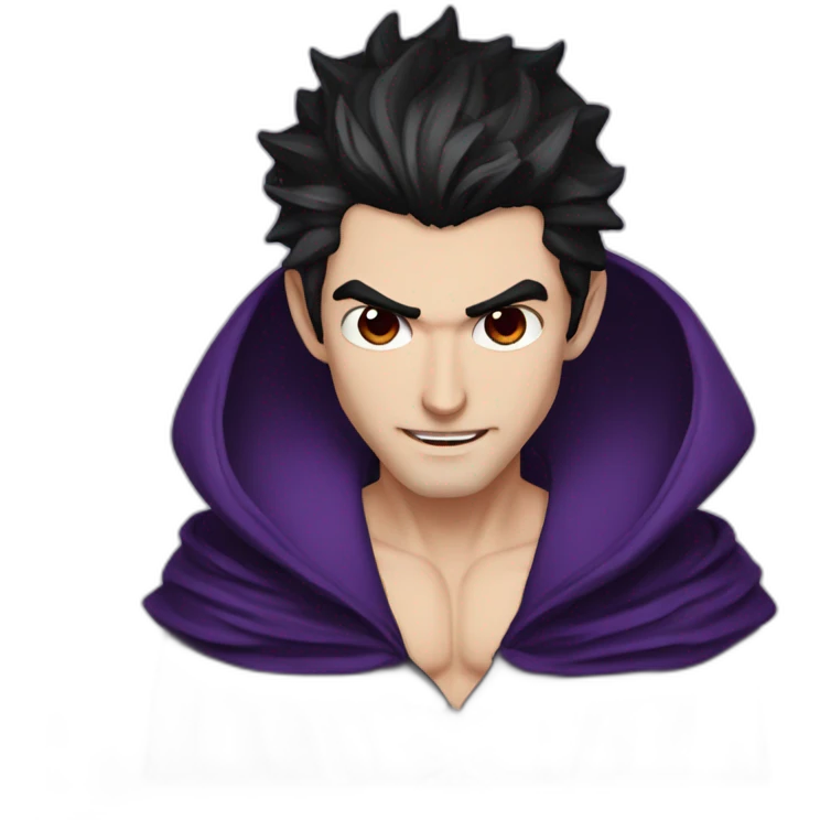 purple eyes vampire short dark hair robe handsome emoji