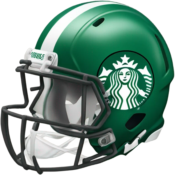 Football helmet with Starbucks logo emoji