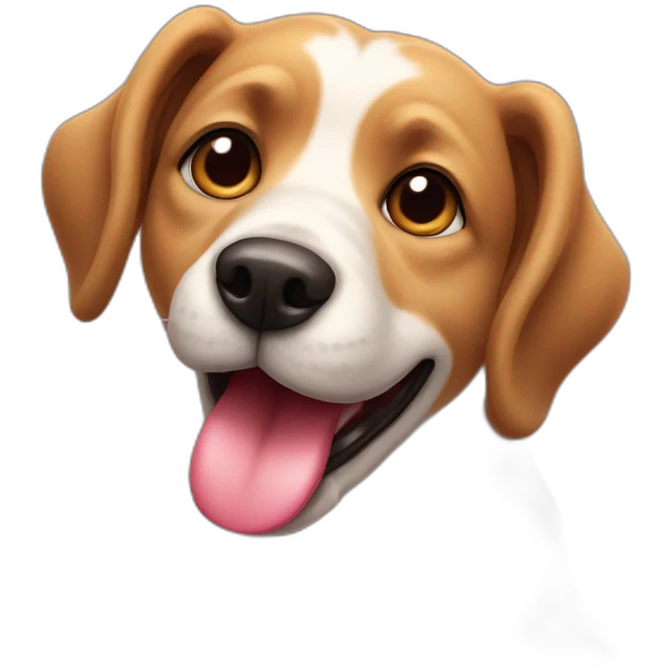 Dog face with a big tongue with heart eyes  emoji