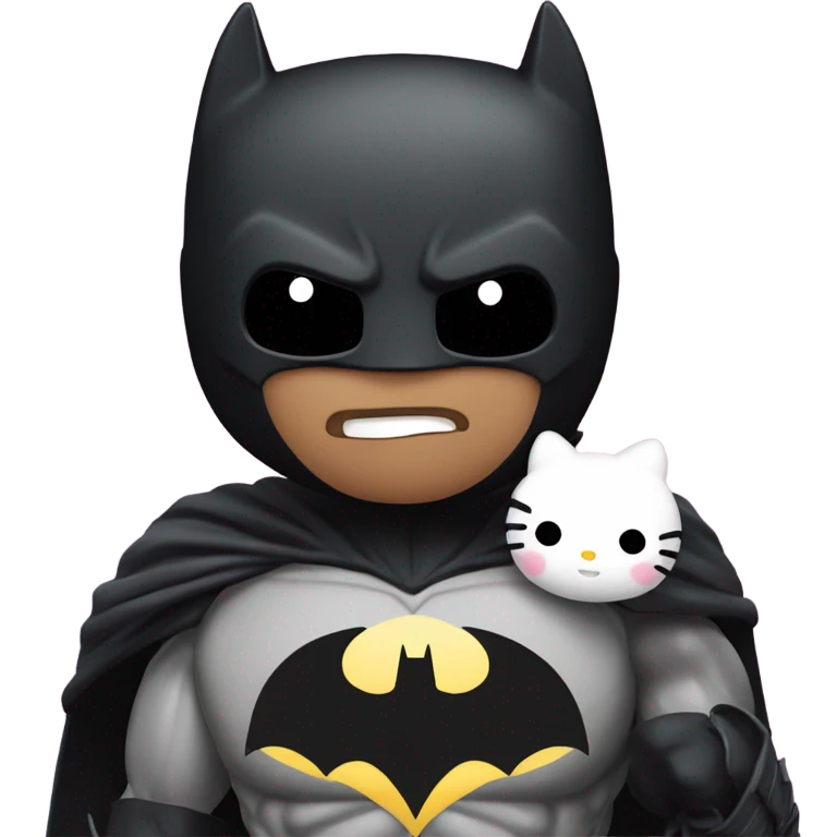 Batman carrying hello kitty emojo  emoji