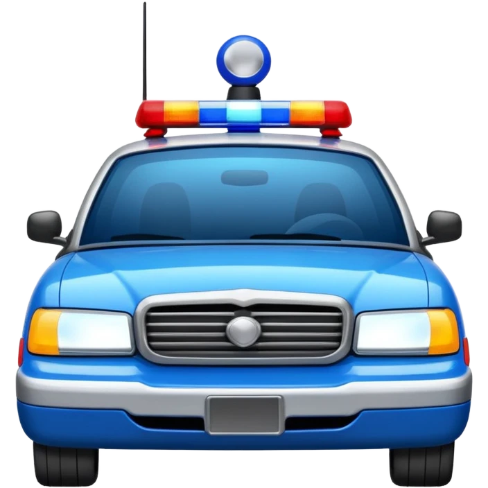 police car with lights on flashing emoji