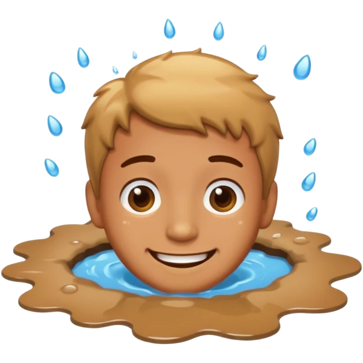 apple style emoji of a man with his face in a puddle after falling emoji