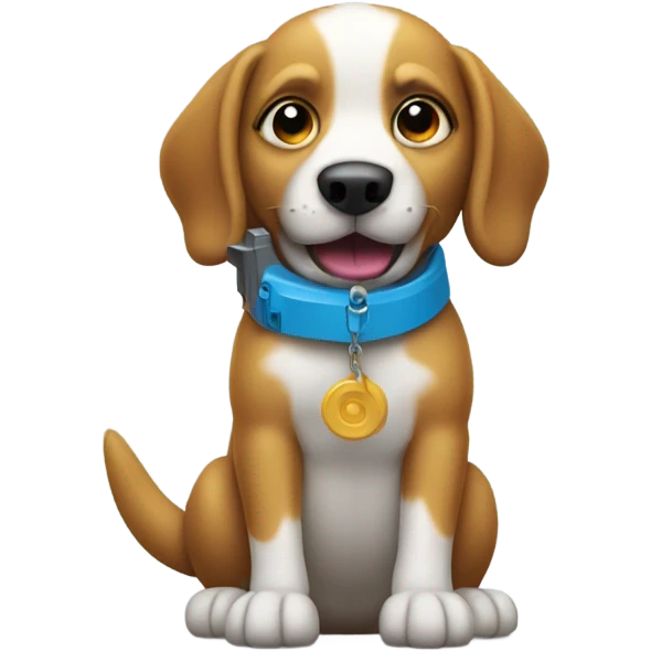 Dog holding water pistol emoji