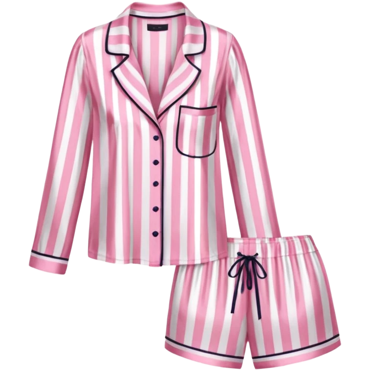 Striped pink and white silk Victoria’s Secret pajama set emoji
