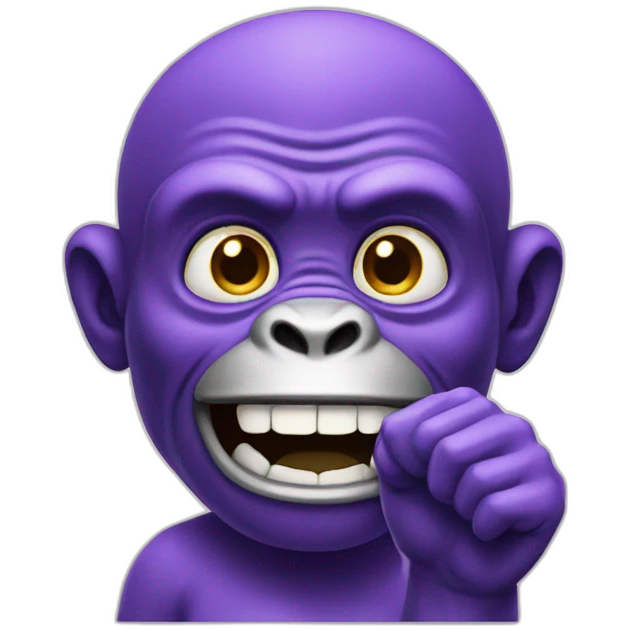 purple ape waving emoji