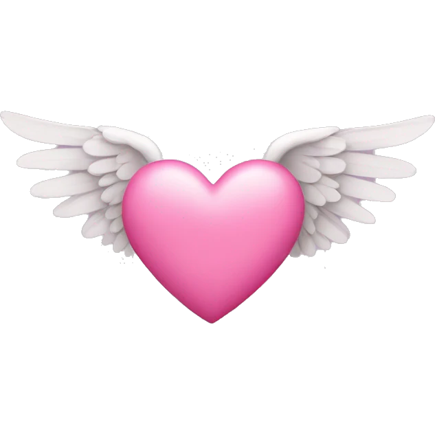Pink heart with wings emoji