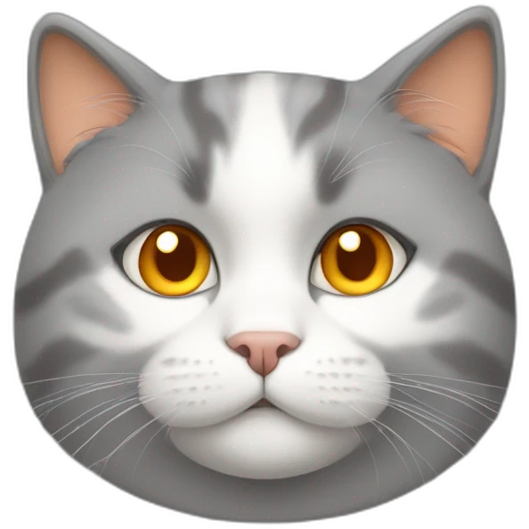 fat gray white orange cat emoji
