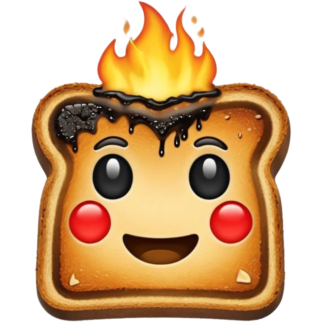 a piece of burning toast emoji