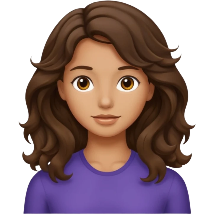 Brunette girl wavy  nothing underneath emoji