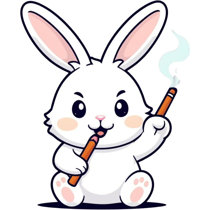 Easter Bunny smoking Weed emoji