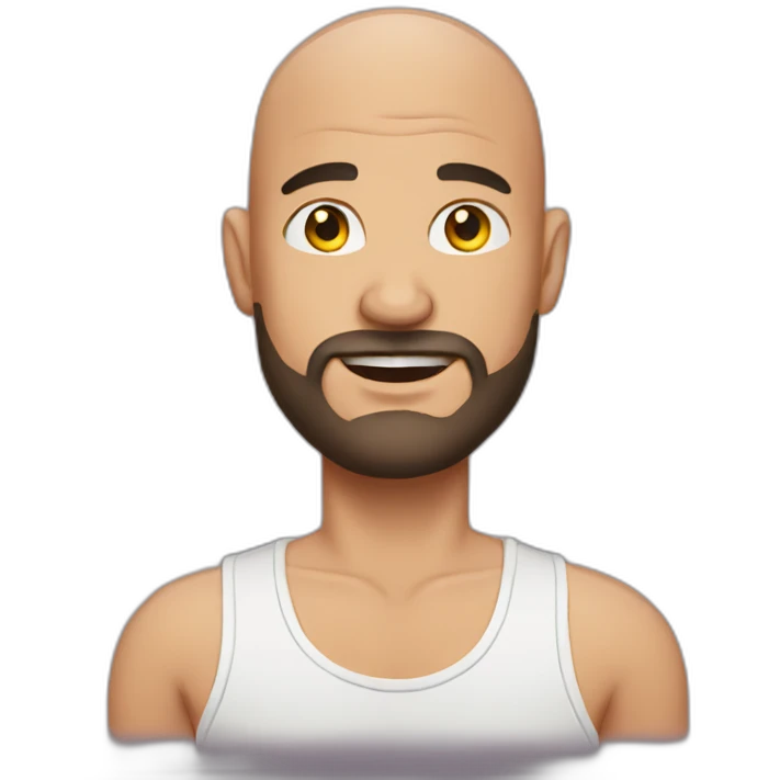bald beard man with tattoo emoji