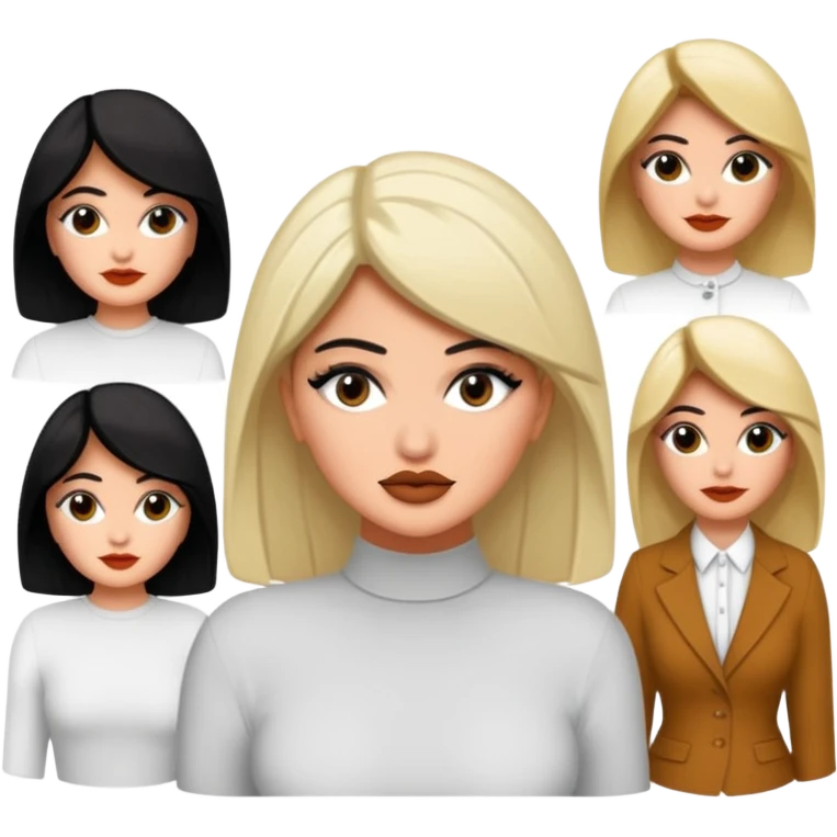 Kyile Jenner beyaz tenli ve düz baddy uzun saç ve dalgalı saçlar emoji