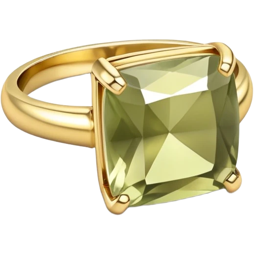 A ring with a pale olive square stone emoji