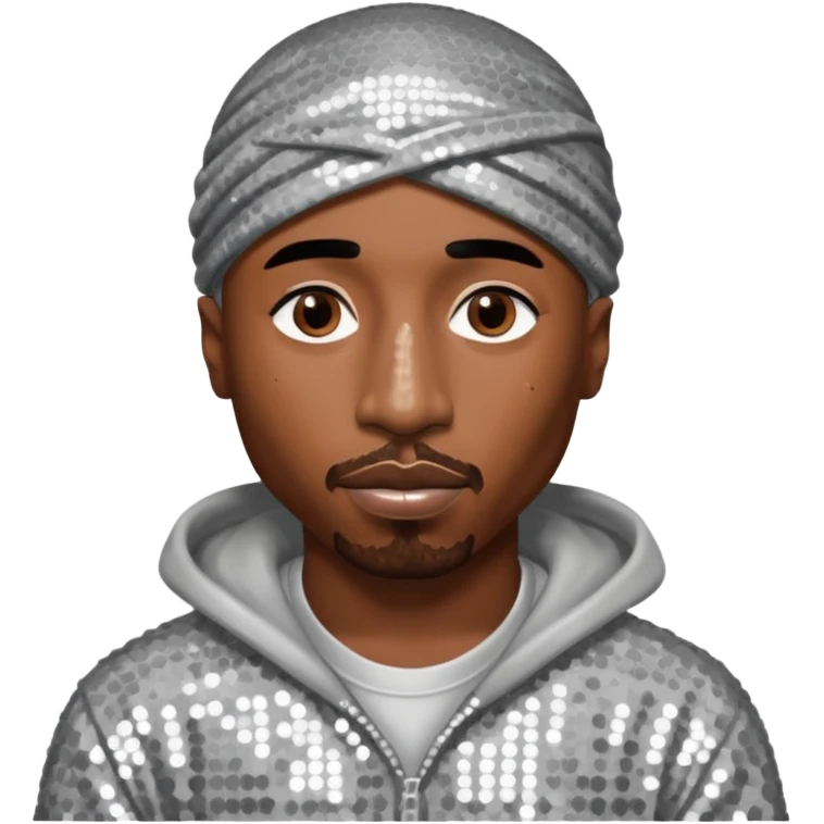 Tupac with silver sequin outfit emoji