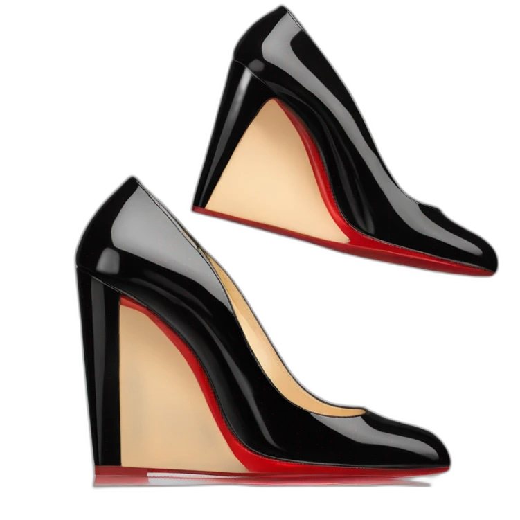 One WEDGE heel LOUBOUTIN black leather PATENT emoji