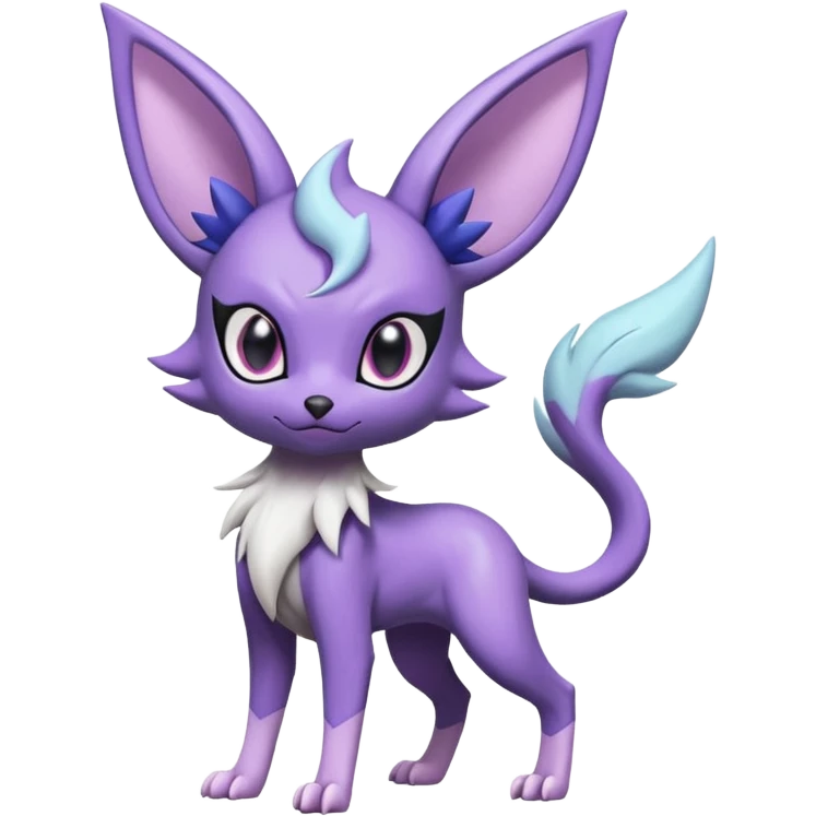 Shiny Cute Espeon-Noibat-Mightyena-Silvally-Fakémon-hybrid-creature (full body)  emoji