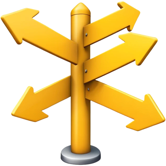 yellow sign in full direction emoji