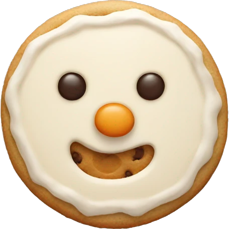 beige neutral snowman cookie emoji