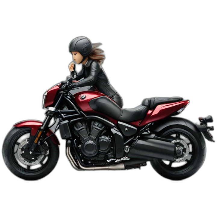 Yamaha Vmax 1700 con mujer emoji