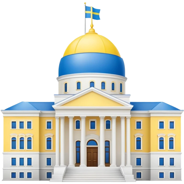Presidential buildings with the flag of Ukraine emoji