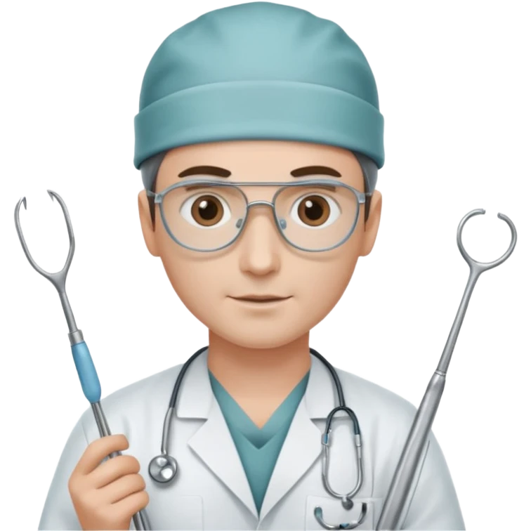 neurosurgeon surrounded by surgical instruments emoji