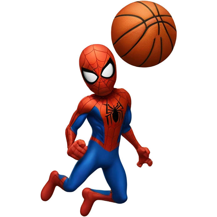 Spider-Man bouncing a basketball emoji