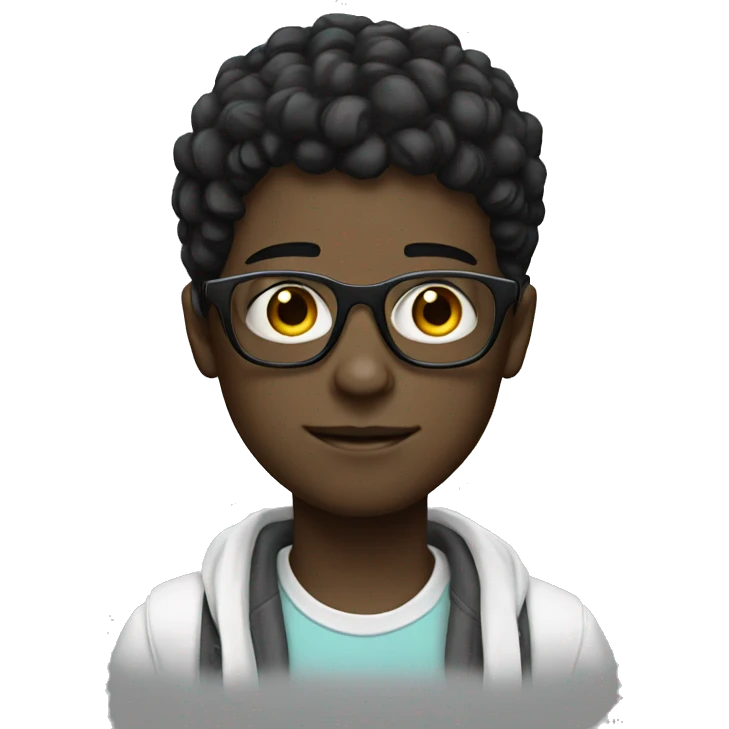 boys with glasses robot white skin emoji