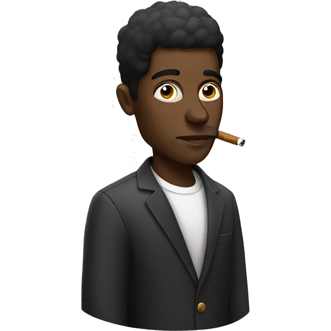 black man smoking emoji