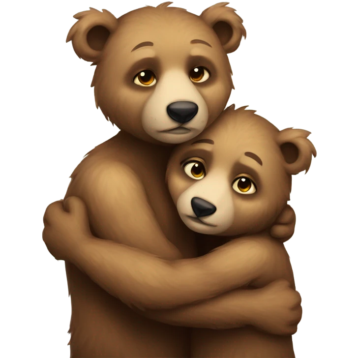 Furry bears male and female cuddling  emoji
