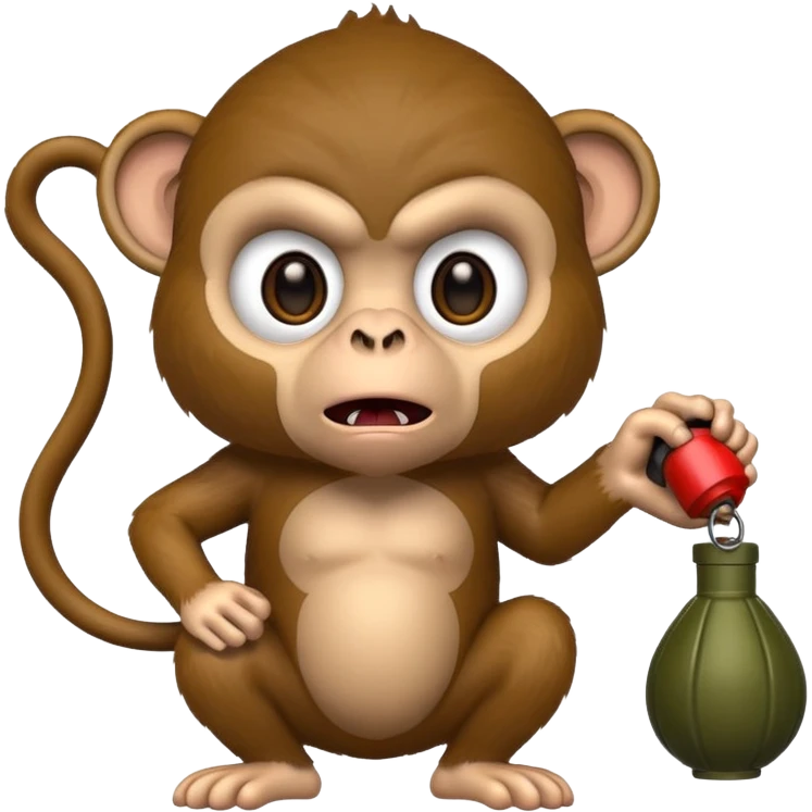 A monkey with a grenade emoji