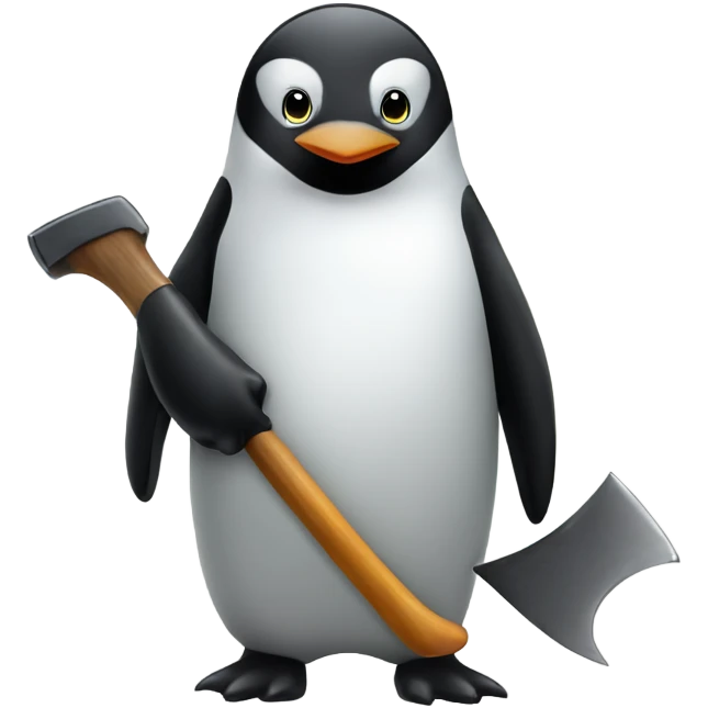  penguin holding axe emoji
