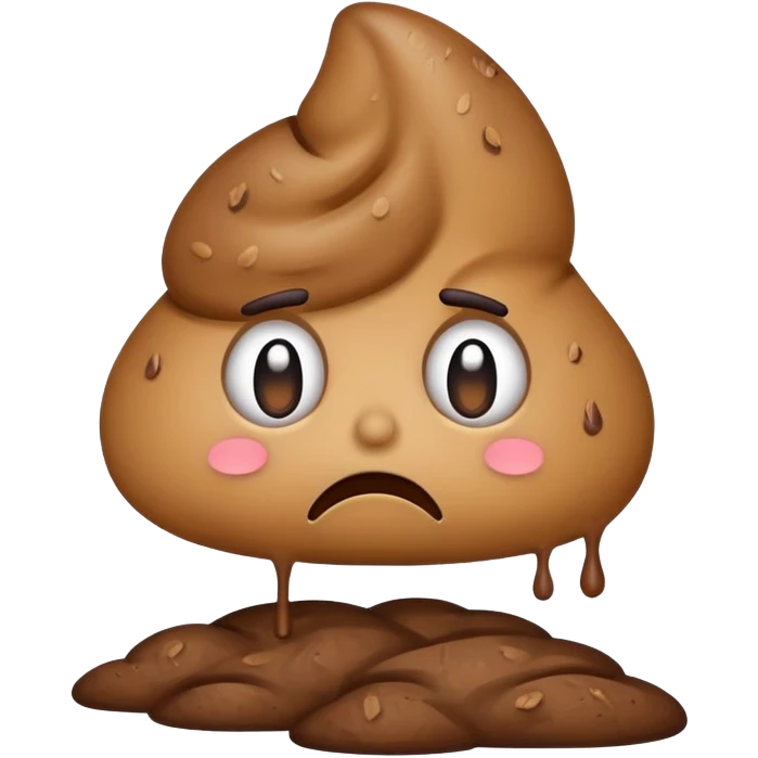 unhappy poop with frown emoji