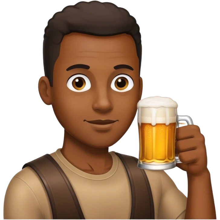 Black guy drinking beer emoji