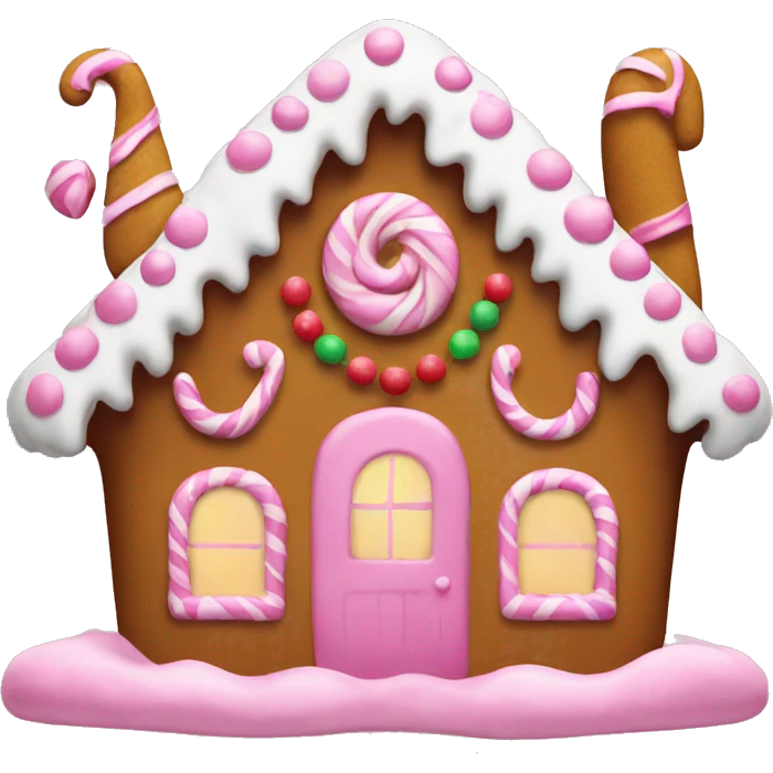 pink Christmas gingerbread house emoji