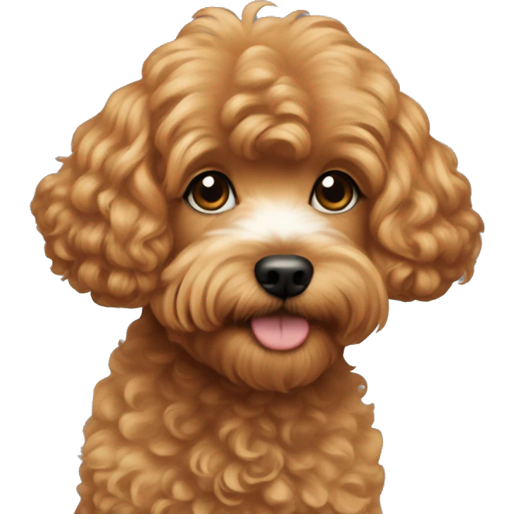 Ginger hair girl shoulder length with maltipoo emoji