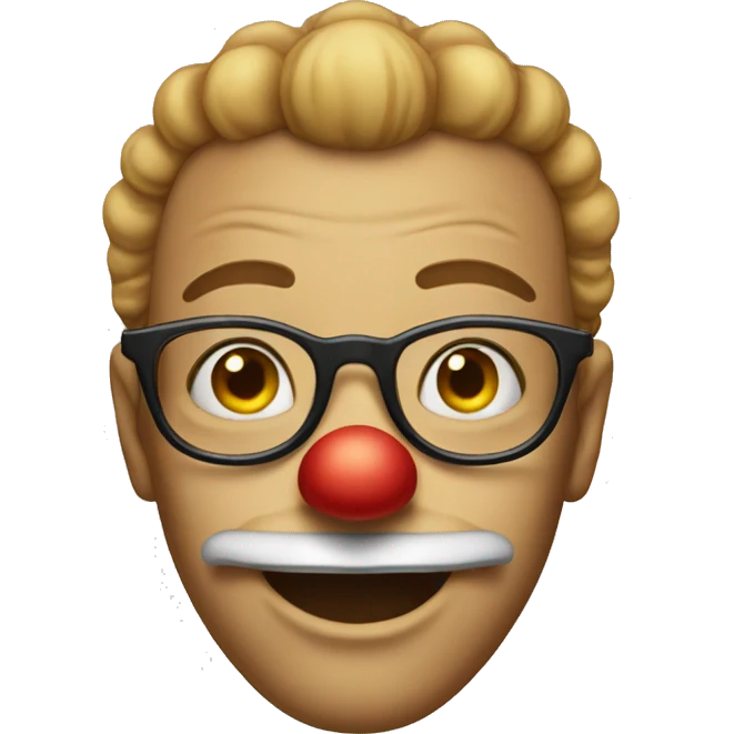 clown with jawline and spectacle emoji